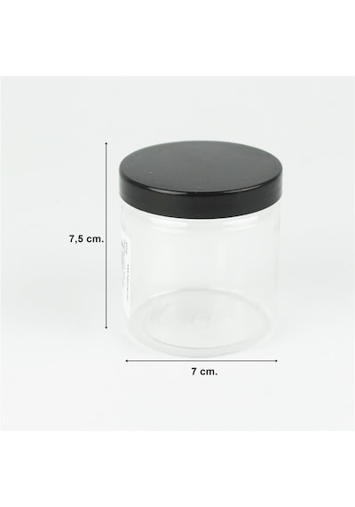 Hobbytime 772 Şeffaf Pet Kavanoz, 250 Ml. Contalı Kapaklı-34512
