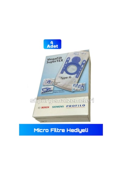 Bosch Uyumlu Bbs2299 - Bbs2400 - Bbs2999 Süpürge Toz Torbası 4 Adet (282218361)