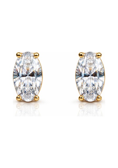 Çelik Tek Taş Küpe Gold 75311428