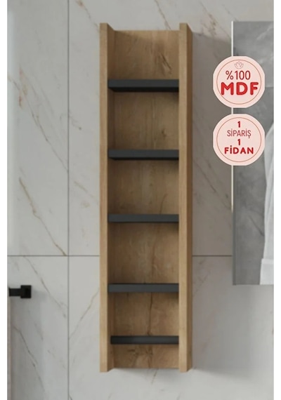 Zakkum Havluluk %100 Mdf Duvar Rafı Lefkas Meşe