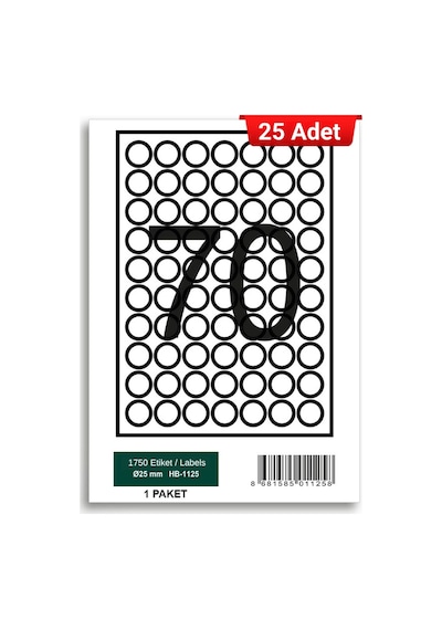 Herboy Hb-1125 25 X 25 Mm A4 Laser Etiket 25 Adet