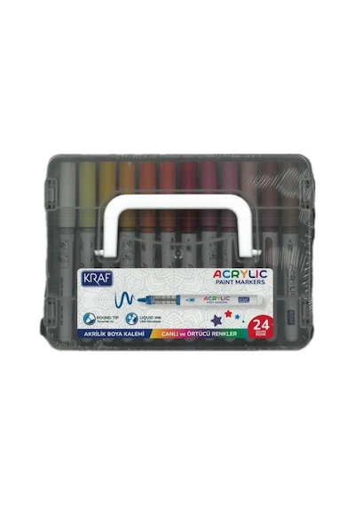 Kraf Akrilik Marker 24 Lü Çok Renkli