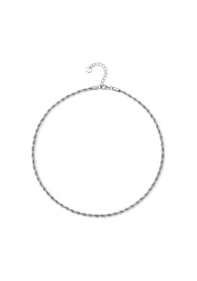 Tesbihane Kadın Çelik Zincir - Burma Model - Gümüş Renk - 40 Cm Uzunluk - 3,0 Mm Genişlik