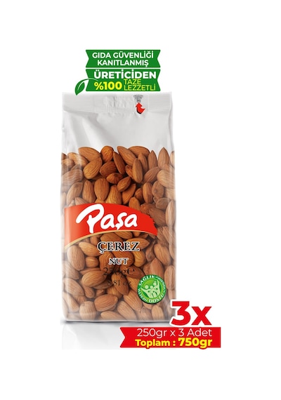 Paşa Kuruyemiş Kavrulmuş Badem Şeffaf 3 x 250 G