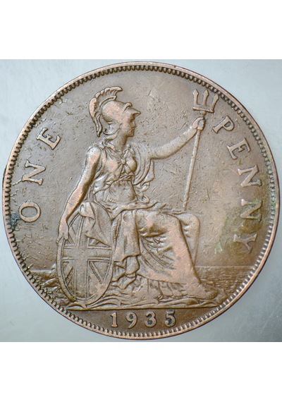 Birleşik Krallık 1 Penny 1935 Kral 5. George Dönemi. 31 Mm. İngiltere.