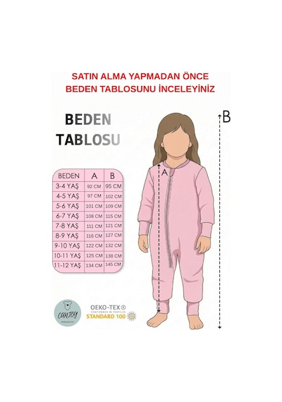Cantoy Müslin Kız Çocuk Uyku Tulumu 2 Katlı 0.5 Tog - Pamuk Nefes Alabilen Kumaş 3-11 Yaş Pembe