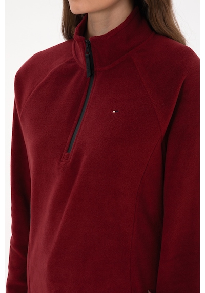 U.S. Polo Assn. Kadın Bordo Fermuarlı Dik Yaka Polar Sweatshirt 50316714-VR014