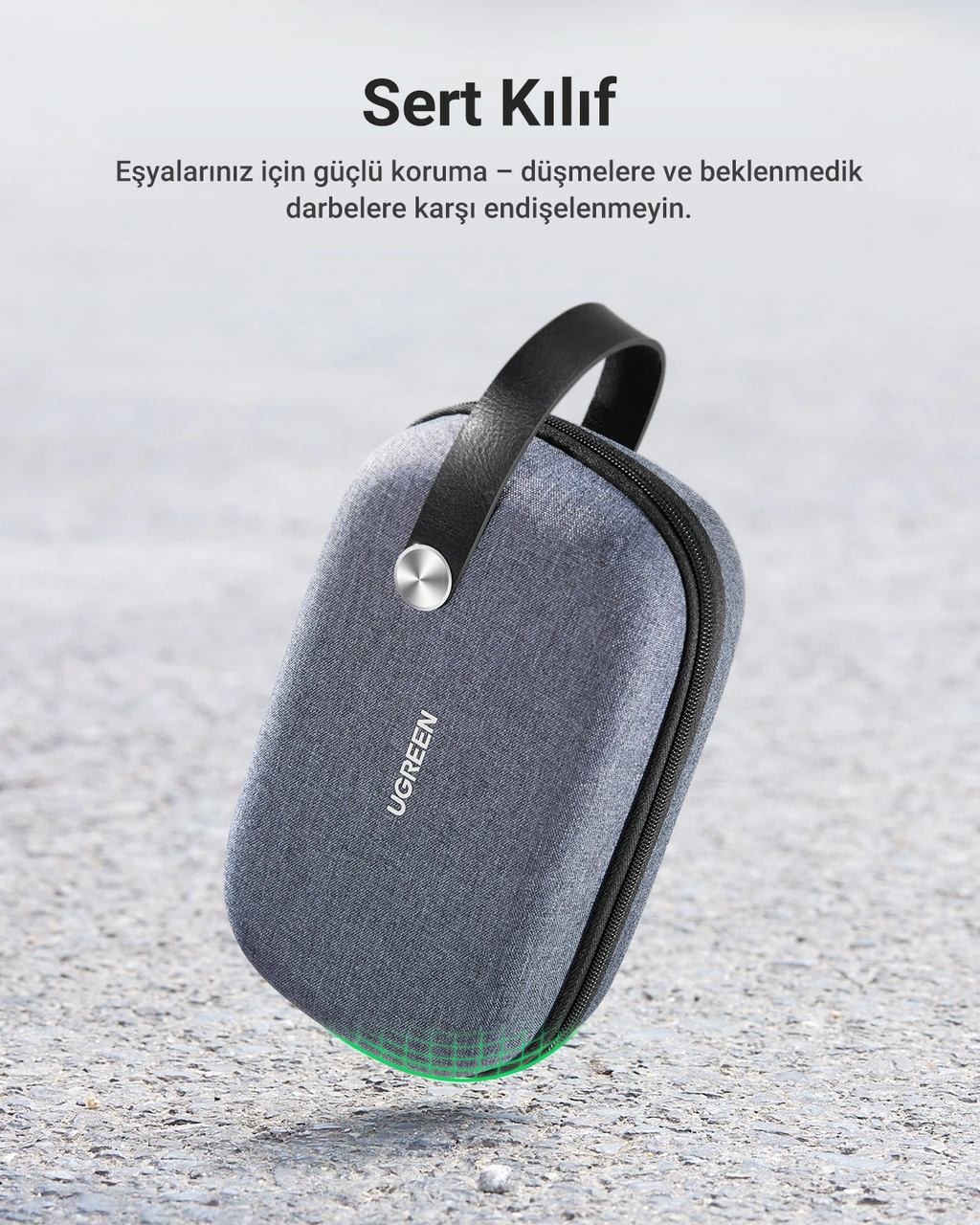 Ugreen Çok Bölmeli Elektronik Aksesuarlar Düzenleyici Su Geçirmez Dayanıklı Seyahat Çantası, 50903 Gri