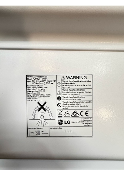 LG F2930TT1N5A 60x60 LED Panel 29W 2800 Lümen 3000K