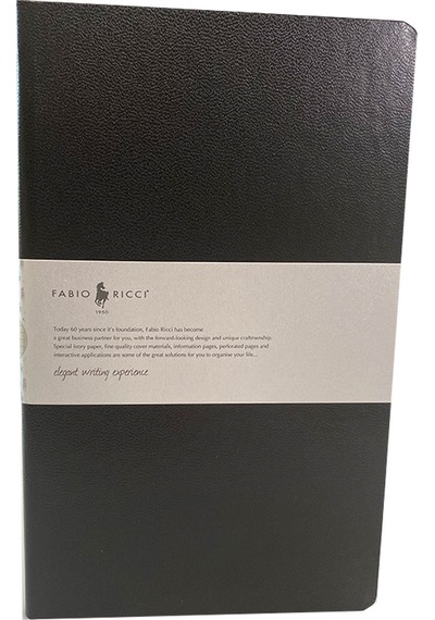 Fabio Ricci Elio 13X21 Sert Kapak Siyah Çizgili Defter 1044 Siyah