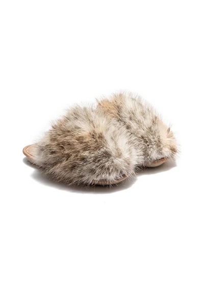Twigy Leopard Peluş Kadın Ev Terliği Beyaz 37/41
