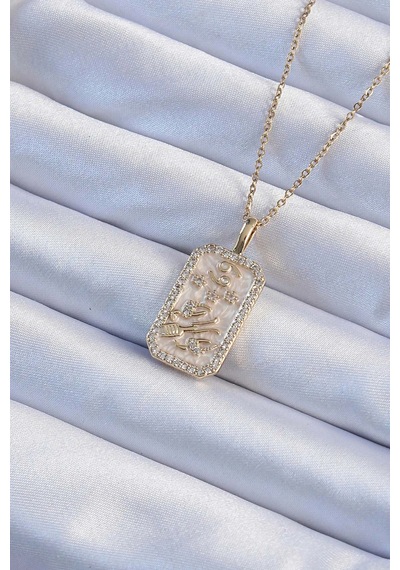 316l Çelik Zincir Gold Renk Zirkon Taşlı Çerçeveli Tarot Kolye çok renkli 44194426