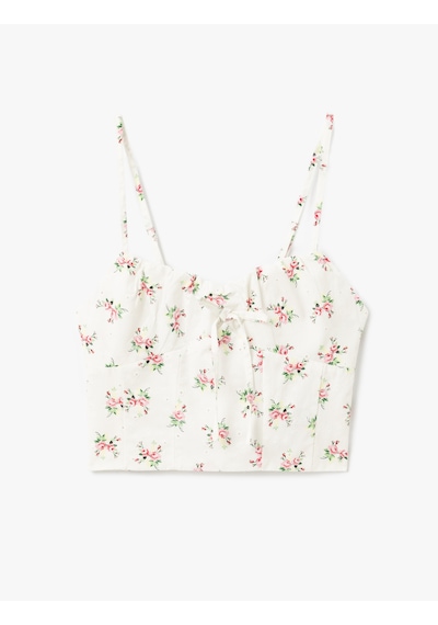 Koton İp Askılı Bağcık Detaylı Gipeli Çiçekli Crop Üst Pembe Desenli 5sal30004ıw Pembe Desenli Koton İp Askılı Bağcık Detaylı Gipeli Çiçekli Crop Üst Pembe Desenli 5sal30004ıw Pembe Desenli
