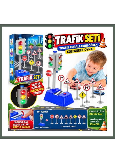 Bezos 666-03q Pilli Işıklı Trafik Lambası Seti Bzstk