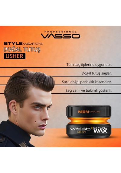 Parlaklık Kazandıran Wax Tüm Saç Tipleri Doğal Tutuş Ve Doğal Parlaklık Aqua Usher 150 Ml