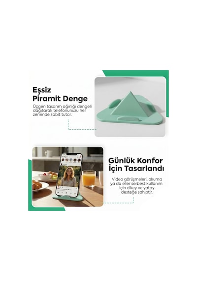 Telefon Tablet Tutucu Piramit Tasarım 3 Açılı Masaüstü Stand, İ Diğer