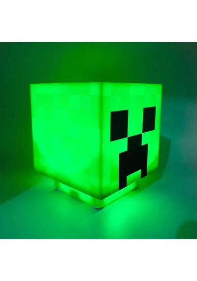 Minecraft Creeper Taşınabilir Şarjlı Pilli Müzikli Gece Lambası Yeşil