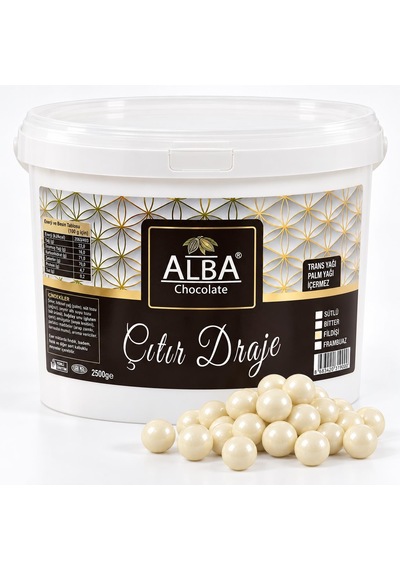 Alba İnci Beyazı Çıtır Draje 2,5 Kg Pasta Ve Tatlı Süsleme Drajesi