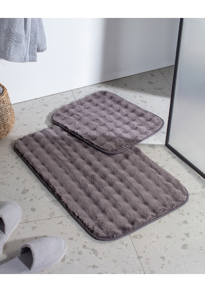 Madame Coco Reflet Bubble 2'li Banyo Paspası - Antrasit8684427127896 Gri