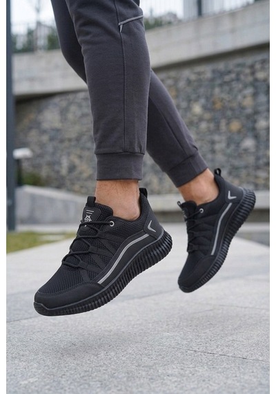 Vojo Zigzag Özel Taban Yürüyüş Koşu Erkek Spor Ayakkabı 267800001904 01 Siyah