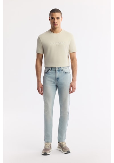 Avva Erkek Açık Mavi Klasik Bel Pamuklu Eskitme Yıkamalı Berlin Slim Fit Jean Pantolon A51y3525