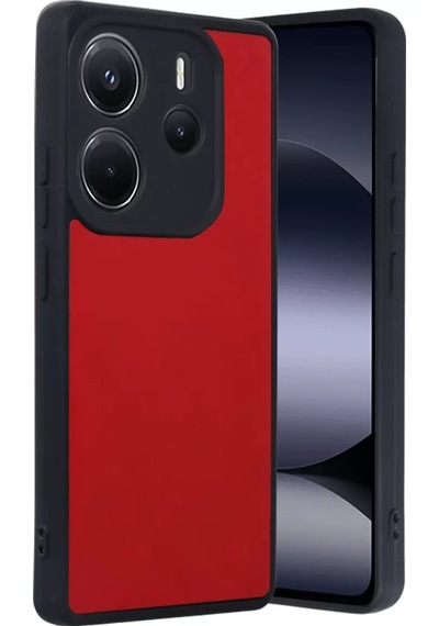 Newface Xiaomi Redmi Note 14 4g Kılıf Aras Deri Kapak - Kırmızı