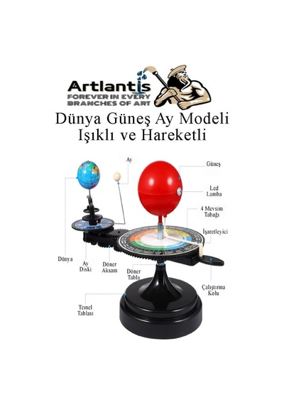 Dünya Güneş Ay Modeli Işıklı Ve Hareketli 1 Adet Güneş Sistemi Deney Seti Astronomi Solar Sistem Deney Seti