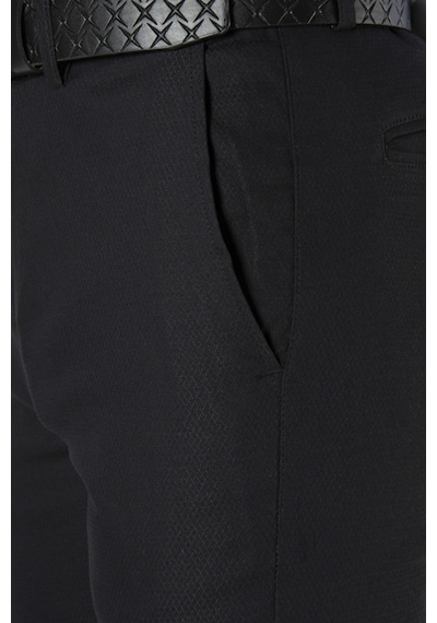 Terapi Men Erkek Siyah Slim Fit Italyan Dar Kalıp Keten Pantolon Siyah