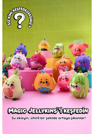 Magic Jellykins Sürpriz Peluş Oyuncak Suyla Açılan 1 Adet Sürpriz Model Koleksiyon Figürü - 7.6 Cm Çok Renkli