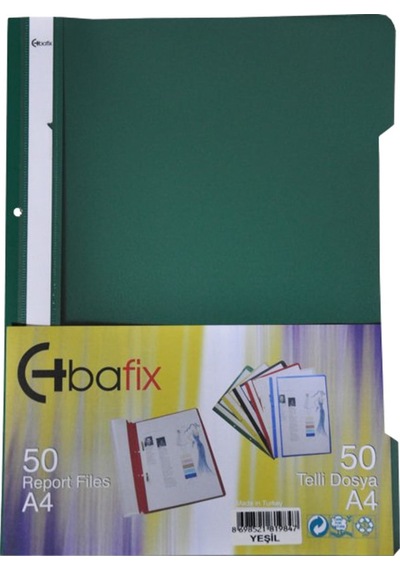 Bafix Telli Dosya Yeşil 50 Adet