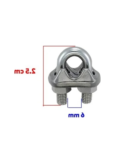 Çelik Halat Sıkma Klemens, 6mm Boyutunda 4 Adet Set