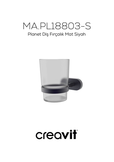 Creavit PL18803-S Planet Diş Fırçalık Mat Siyah