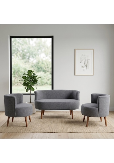Sydney Çay Seti Koltuk Takımı Keten Kumaş 2+1+1 Ceviz Ayak Modern Salon Ofis Takımı Açık Gri Sydney Çay Seti Koltuk Takımı Keten Kumaş 2+1+1 Ceviz Ayak Modern Salon Ofis Takımı Açık Gri