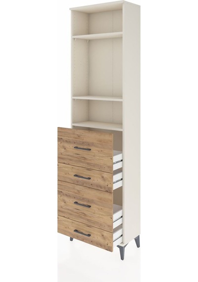 Arges Dolap 3 Raflı 4 Çekmeceli 60x30x221 Aytaşı-çam Aytaşı