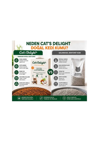 Hindistan Cevizi Kabuğu & Aktif Karbon Teknolojili Kedi Kumu 5 Litre X 4 Adet