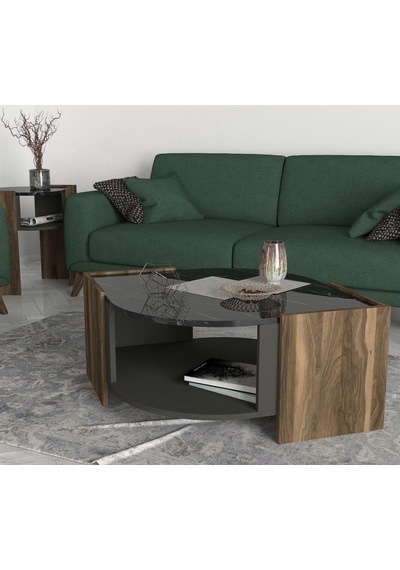 Dekorister Exclusive Marbel Orta Sehpa Ceviz-Mermer