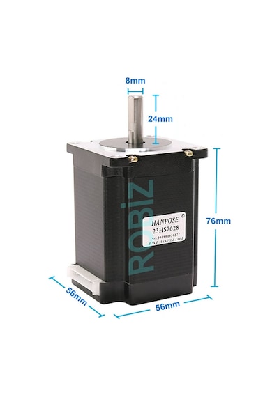 23HS7628 Nema 23 Step Motor 1.9 Nm 3.2V 2.8A D Mil 2 Faz 1.8 Derece 200 Adım 3D Yazıcı Printer