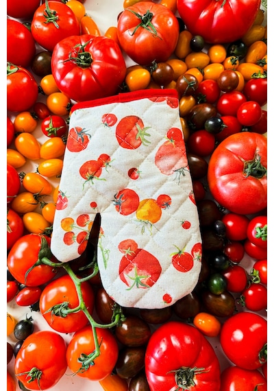 Rakle x Bengi Kurtcebe Pomodoro Fırın Eldiveni ve Tutacak Seti