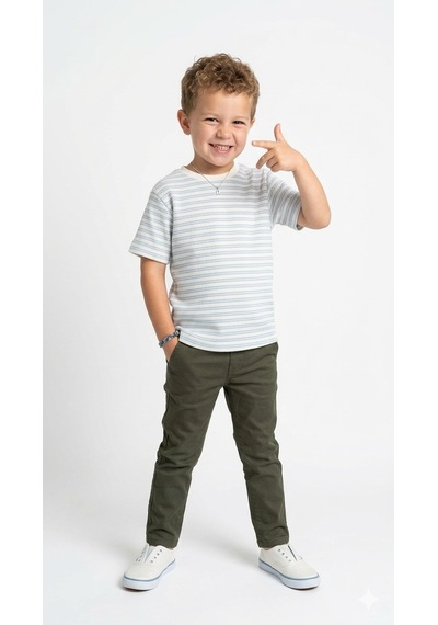 Nanica Kids Erkek Çocuk Jakarlı Tişört Nc-126302 Mavi