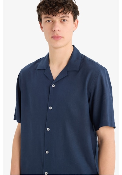 Defacto Relax Fit Polo Yaka Kısa Kollu Gömlek D9882ax25aunv256 Lacivert