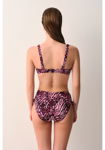 Suwen Janet Balenli Balkonet Toparlayıcı Bikini Üst Sb2694012001200 Pembe Leopar Desenli
