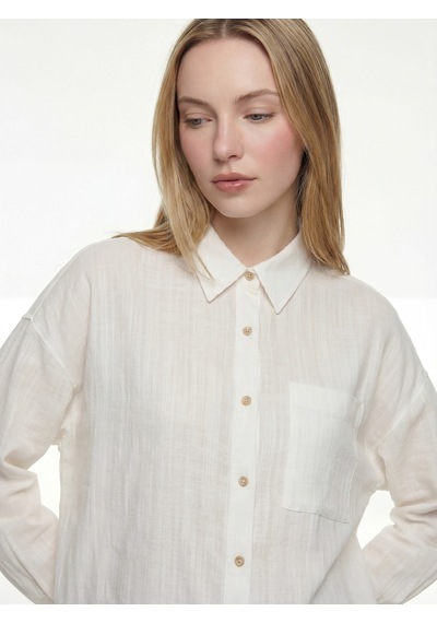 LOFT Loose Fit Kadın Gömlek U.kol Lf2042160 Q1.v1 Beyaz