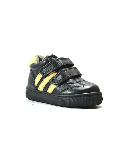 Onlo Ayakkabı S.260 Deri Siyah Sarı Ortopedik Erkek Bebek Sneaker Siyah - Sarı
