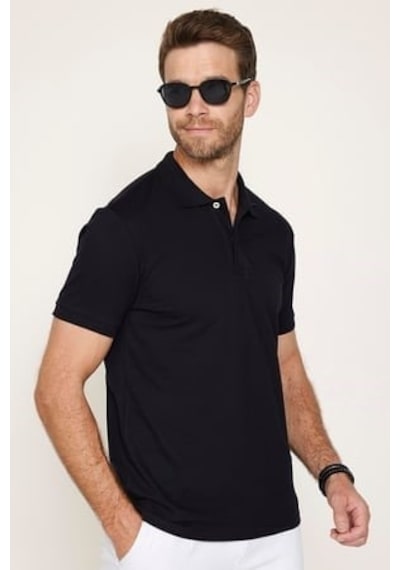 Tudors Erkek 5'li Paket Siyah-yeşil-kahverengi-mavi-vizon Slim Fit Dar Kesim Pamuklu Düz Pike Polo Yaka Tişört-51194 Çok Renkli