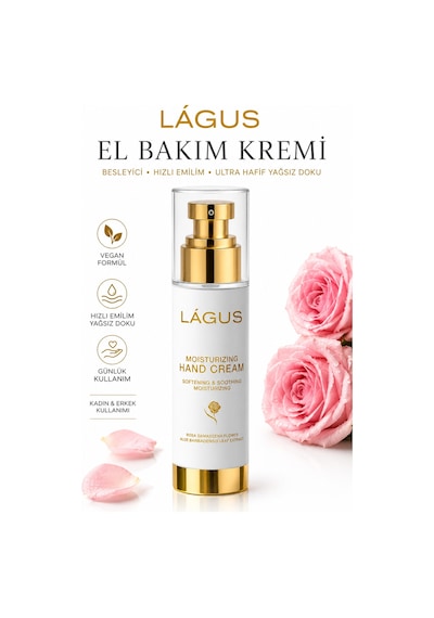 Lágus Besleyici Hızlı Emilim Ultra Hafif Yağsız Doku El Bakım Kremi