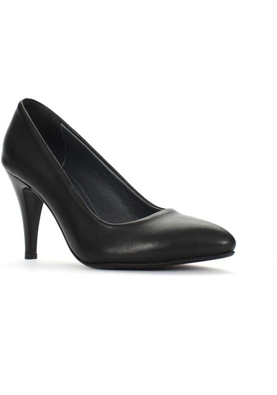 Kadın Siyah İnce Topuklu Deri Stiletto