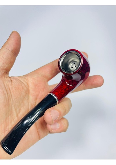 Alcan Marka Bordo Metal Müşürlü Filitreli Pipo 12 CM