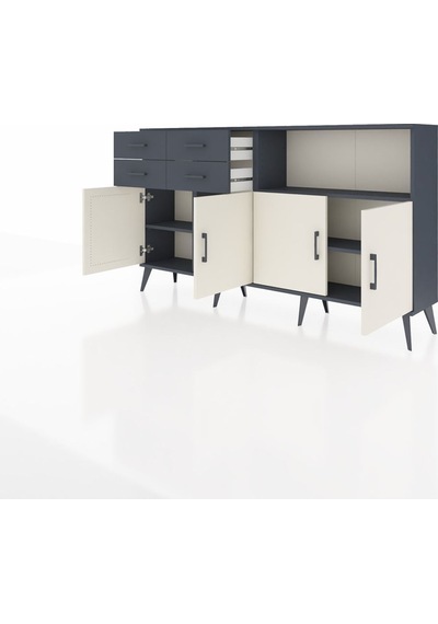 Arges Konsol 4 Raflı 4 Çekmeceli 4 Kapaklı 176x30x99 Antrasit-aytaşı/antrasit Aytası/antrasıt - Antrasıt Arges Konsol 4 Raflı 4 Çekmeceli 4 Kapaklı 176x30x99 Antrasit-aytaşı/antrasit Aytası/antrasıt - Antrasıt