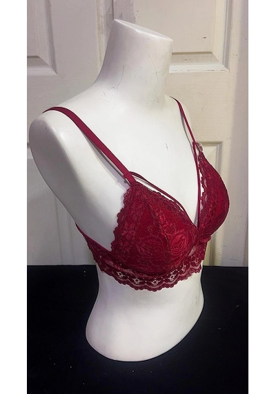 Koza Kadın Desteksiz İpli Soft Bralet Sütyen-bordo