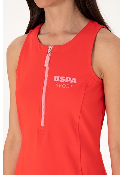 U.S. Polo Assn.  Kadın Kırmızı Kolsuz Mini Boy Örme Elbise 50300711-VR213